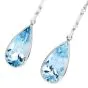 Bridal Aquamarine 23.41cts Diamond 18K Gold Long Tear Drop Earrings|Dover Jewelry|