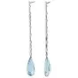 Bridal Aquamarine 23.41cts Diamond 18K Gold Long Tear Drop Earrings|Dover Jewelry|