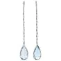 Bridal Aquamarine 23.41cts Diamond 18K Gold Long Tear Drop Earrings|Dover Jewelry|