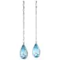 Bridal Aquamarine 23.41cts Diamond 18K Gold Long Tear Drop Earrings|Dover Jewelry|