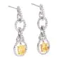 Leo Pizzo Fancy Yellow Oval Diamond Platinum 18K  Dangle Earrings|Dover Jewelry