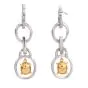 Leo Pizzo Fancy Yellow Oval Diamond Platinum 18K  Dangle Earrings