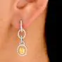 Leo Pizzo Fancy Yellow Oval Diamond Platinum 18K  Dangle Earrings|Dover Jewelry