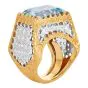 Mario Buccellati Vintage Diamond Aquamarine 18K Gold Cocktail Ring