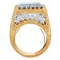 Mario Buccellati Vintage Diamond Aquamarine 18K Gold Cocktail Ring