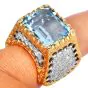 Mario Buccellati Vintage Diamond Aquamarine 18K Gold Cocktail Ring