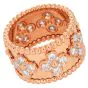 Van Cleef & Arpels Perlée Clover Diamond 18K Rose Eternity Ring-Dover Jewelry