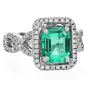 GIA Colombian Emerald No Oil 3.25cts Diamond 18K Gold Engagement Ring|Dover Jewelry|