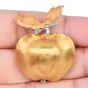 Vintage Buccellati Rigato 18K Three-Tone Gold Apple Brooch Pin-Dover Jewelry