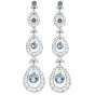 Tiffany & Co. Aquamarine Diamond Platinum Dangle Drop Earrings-Dover Jewelry
