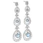 Tiffany & Co. Aquamarine Diamond Platinum Dangle Drop Earrings-Dover Jewelry