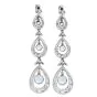 Tiffany & Co. Aquamarine Diamond Platinum Dangle Drop Earrings-Dover Jewelry