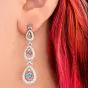 Tiffany & Co. Aquamarine Diamond Platinum Dangle Drop Earrings-Dover Jewelry