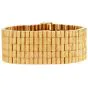Vintage Heavy 18K Yellow Gold Solid  Bark-Finish Link Bracelet |Dover Jewelry|