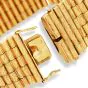 Vintage Heavy 18K Yellow Gold Solid  Bark-Finish Link Bracelet |Dover Jewelry|
