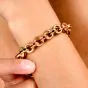 Italian Circular 18K Yellow Flexible enameled Link Bracelet