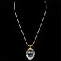 Donald Pollard Steuben Strawberry Crystal Gold Necklace