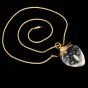 Donald Pollard Steuben Strawberry Crystal Gold Necklace