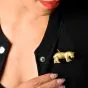 Tiffany  Co. Hippopotamus Diamond Bird 18k Gold Brooch Pin