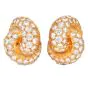Estate 4.50 Carat Diamond 18K Gold Intertwined Clip-On  Earrings-Dover Jewelry