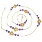 Tiffany & Co. Vintage Amethyst 18K Gold Clover Motif Station Necklace-Dover Jewelry