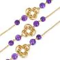 Tiffany & Co. Vintage Amethyst 18K Gold Clover Motif Station Necklace-Dover Jewelry