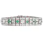 Antique Art Deco Diamond Emerald Filigree Platinum Wide Bracelet|Dover Jewelry|