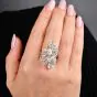  Estate 9.50cts Diamond Cluster Platinum Cocktail Ring