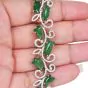  Interlocking Diamond Tulip Motif Jade  18k Wide Gold  Bracelet