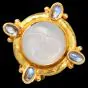 Elizabeth Locke18K gold Moonstone intaglio Glass earrings