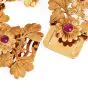 Mario Buccellati Vintage Ruby 18k Gold Leaf Wide Bracelet