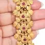 Mario Buccellati Vintage Ruby 18k Gold Leaf Wide Bracelet