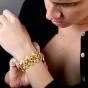 Mario Buccellati Vintage Ruby 18k Gold Leaf Wide Bracelet