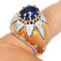 Buccellati Cabochon Sapphire Diamond 18K Gold Cocktail Ring |Doverjewelry|