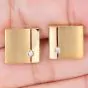 Vintage BIRKS 18K Yellow Gold Diamond Square Men Cufflinks|Dover Jewelry|