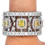 GIA Fancy Intense Yellow 6.60 carat Diamond Platinum Eternity Ring