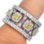GIA Fancy Intense Yellow 6.60 carat Diamond Platinum Eternity Ring
