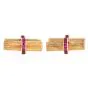 Vintage Van Cleef & Arpels 18K Gold Grooved Bar Ruby Men Cufflinks 