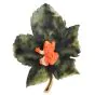 CELLINO 14K Yellow gold Coral Frog Green Jade Maple Leaf Brooch|Dover Jewelry|