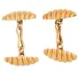 Vintage 1970s Buccellati 18K Gold Oval Ridged Cufflinks|DoverJewelry|