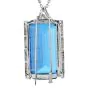 Large Blue Topaz 158.74 carats Diamond 18K Gold Brooch Pin Pendant 