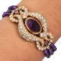 Estate Amethyst Diamond 18K Gold Multi Strand Statement Bracelet|Dover Jewelry|