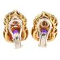 Estate Amethyst 5.70cts Diamond 18K Gold Floral Statement Earrings|Dover Jewelry|