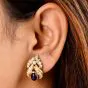 Estate Amethyst 5.70cts Diamond 18K Gold Floral Statement Earrings|Dover Jewelry|