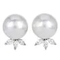 17mm Southsea Pearl Platinum 18K Gold Statement Earrings