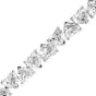 Classic 12.54cttw Heart Cut Diamond 18K White Gold Tennis Bracelet