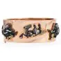 1940's Wide Gold Bangle WIth Chinese Gold Figurine Charms Bracelet|dover jewelry|