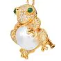Estate Diamond Pearl 18K Gold Frog Brooch pin and  Pendant|Dover Jewelry|