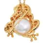 Estate Diamond Pearl 18K Gold Frog Brooch pin and  Pendant|Dover Jewelry|