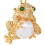 Estate Diamond Pearl 18K Gold Frog Brooch pin and  Pendant|Dover Jewelry|